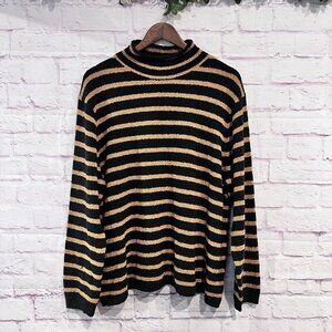 J. Crew Factory Cozy Rollneck Pullover Sweater‎ Striped Size XXL Comfy Soft